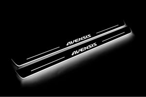 Illuminated LED Door Sill Tread Plates Toyota Avensis III 2009-2018 With Avensis Logo Toyota Led Door Sills opdesign