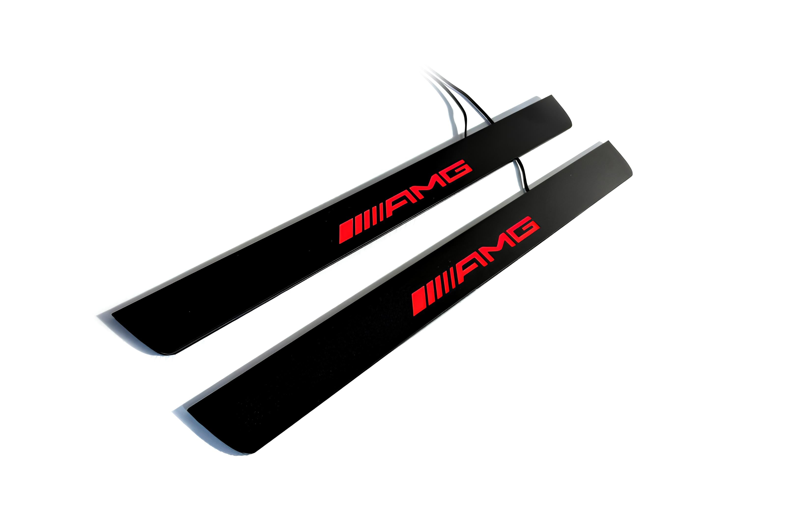 Mercedes ML W166 2011-2015 Illuminated Matte Sill Plates with logo AMG Mercedes Led Door Sills PRO opdesign