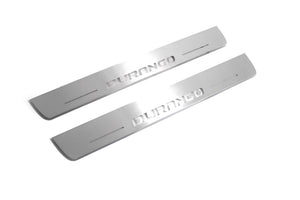 Illuminated LED Door Sill Tread Plates Dodge Durango III 2011+ With Durango Logo Dodge Led Door Sills opdesign