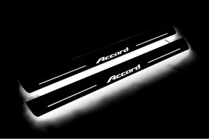 Illuminated LED Door Sill Tread Plates Honda Accord IX 2013-2018 With Accord Logo Honda Led Door Sills opdesign