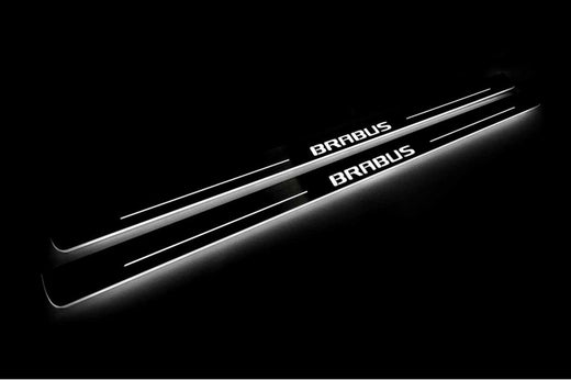 Mercedes-Benz S-Class C217 2014–2020 — Stainless Steel LED Door Sills — Brabus Logo