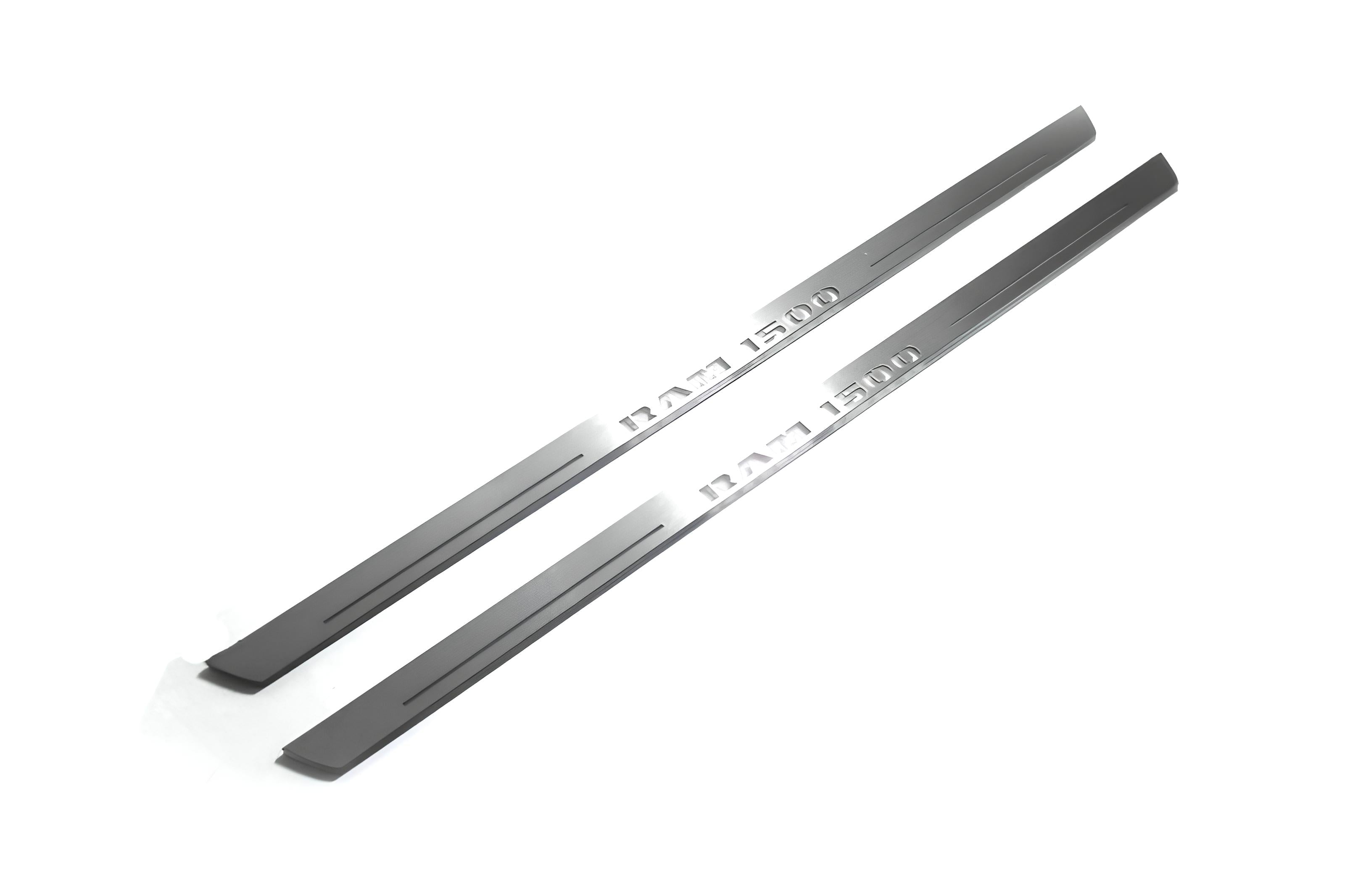 Illuminated LED Door Sill Tread Plates Dodge Ram IV 2009-2018 With RAM 1500 Logo Dodge Led Door Sills opdesign