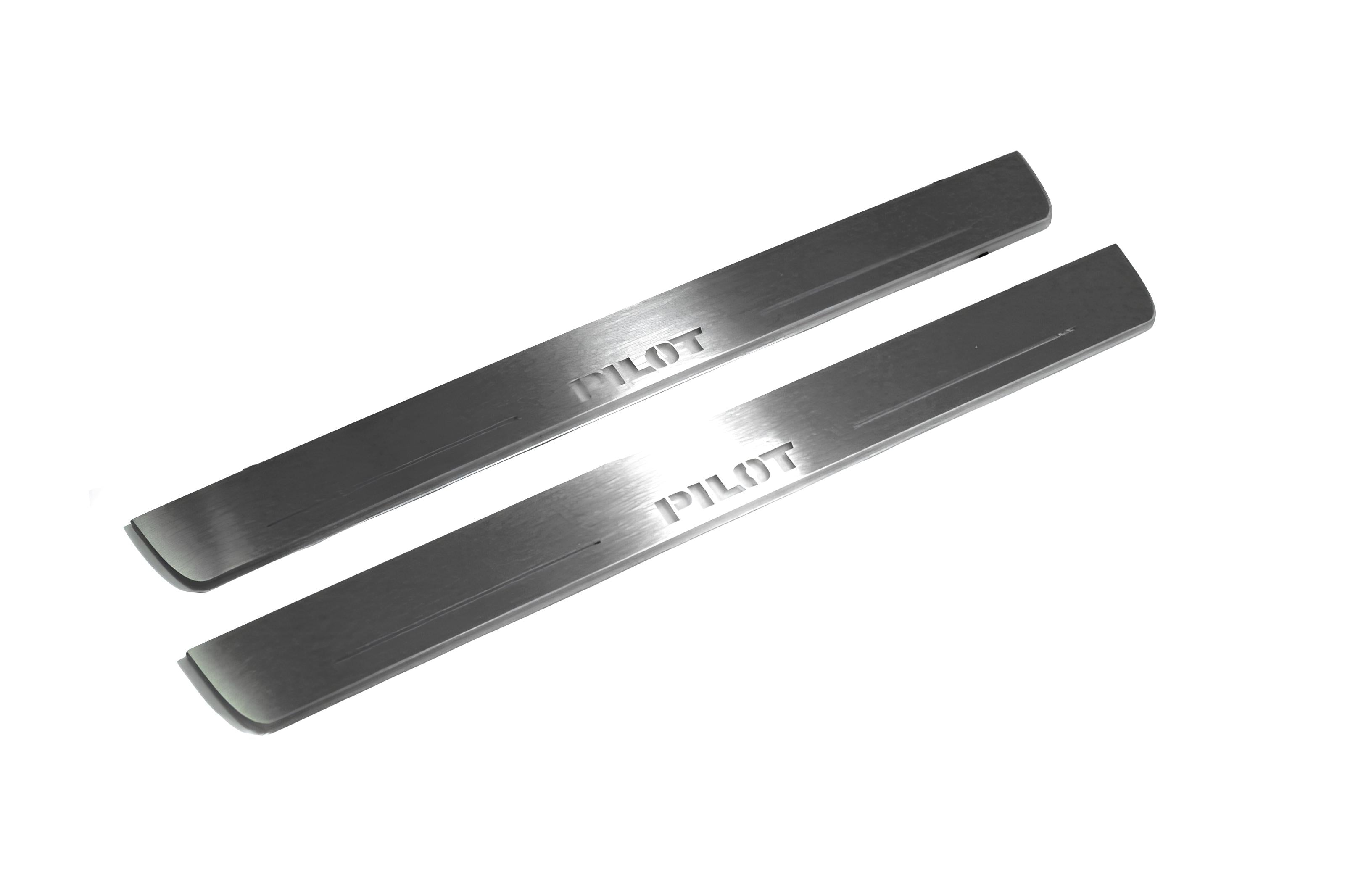 Illuminated LED Door Sill Tread Plates Honda Pilot II 2008-2015 With Pilot Logo Honda Led Door Sills opdesign