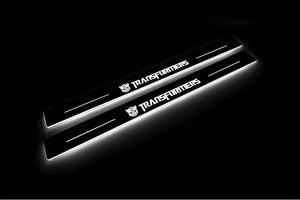 Illuminated LED Door Sill Tread Plates Chevrolet Camaro VI 2016-2024 With Transformers Logo Chevrolet Led Door Sills opdesign