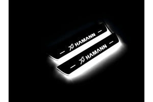 Illuminated LED Door Sill Tread Plates BMW X6 E71 2008-2015 With HAMANN Logo BMW Led Door Sills opdesign