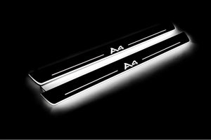 Illuminated LED Door Sill Tread Plates Audi A4 B8 2007-2016 With A4 Logo Audi Led Door Sills decoinfabric