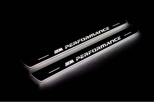 BMW X7 G07 2018–Present — Stainless Steel LED Door Sills — M Performance Logo
