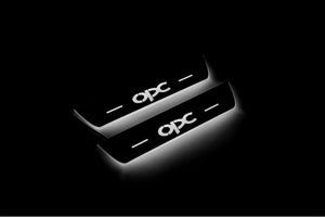 Illuminated LED Door Sill Tread Plates Opel Insignia I 2008-2017 With OPC Logo Opel Led Door Sills opdesign