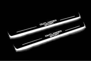 Illuminated LED Door Sill Tread Plates Mitsubishi Outlander Sport 2010+ With Outlander Sport Logo Mitsubishi Led Door Sills opdesign