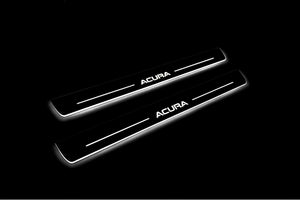 Illuminated LED Door Sill Tread Plates Acura TLX I 2015-2020 With Acura Logo Acura Led Door Sills opdesign