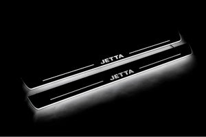 Illuminated LED Door Sill Tread Plates Volkswagen Jetta VII 2019+ With Jetta Logo Volkswagen Led Door Sills opdesign