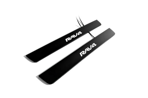 Toyota RAV4 XA50 2018–2025 — Matte PRO LED Door Sills — Rav4 Logo