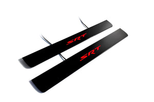 Jeep Grand Cherokee IV 2010-2021 Illuminated Matte Sill Plates with logo SRT Jeep Led Door Sills PRO opdesign