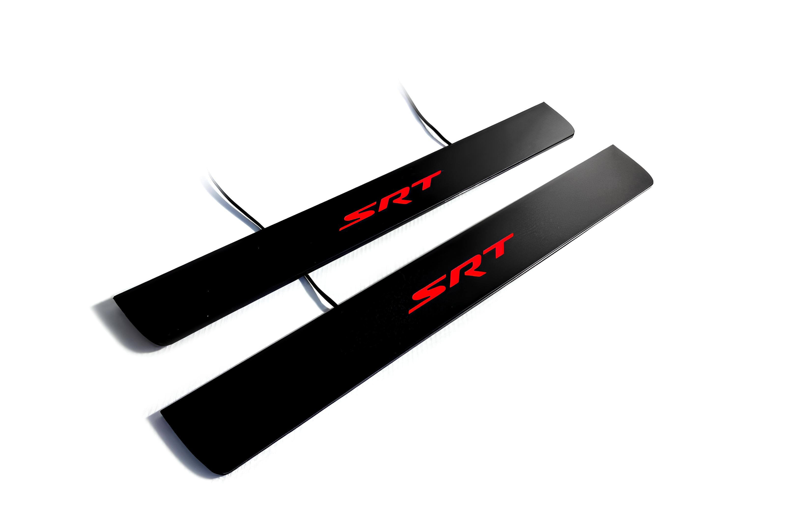 Jeep Grand Cherokee IV 2010-2021 Illuminated Matte Sill Plates with logo SRT Jeep Led Door Sills PRO opdesign