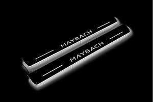 Illuminated LED Door Sill Tread Plates Mercedes V-Class W447 2014+ With Maybach Logo Mercedes Led Door Sills opdesign