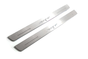 Illuminated LED Door Sill Tread Plates Dodge Charger 2011-2023 With SRT Logo Dodge Led Door Sills opdesign