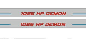 Illuminated LED Door Sill Tread Plates Dodge Challenger 2008-2023 With 1025 HP DEMON Logo Dodge Led Door Sills opdesign