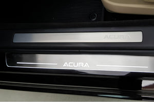 Illuminated LED Door Sill Tread Plates Acura TLX I 2015-2020 With Acura Logo Acura Led Door Sills opdesign