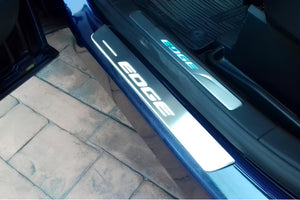 Illuminated LED Door Sill Tread Plates Ford Edge II 2015+ With ММММ Logo Ford Led Door Sills opdesign