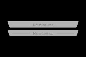 Illuminated LED Door Sill Tread Plates Mercedes SLK-Class R171 2004-2011 With Mercedes-Benz Logo Mercedes Led Door Sills opdesign