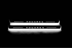 Illuminated LED Door Sill Tread Plates Volkswagen Touareg III 2018+ With Touareg Logo Volkswagen Led Door Sills opdesign