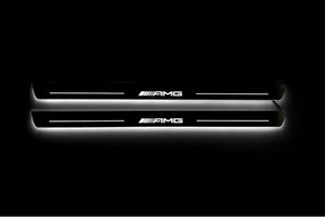 Mercedes E W213 Coupe 2016-2024 LED Door Sills Illuminated Scuff AMG Logo Stainless Steel Entry Guards Door Sills opdesign