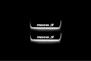 Illuminated LED Door Sill Tread Plates Mazda 3 II 2009-2013 With Mazda 3 Logo Mazda Led Door Sills opdesign