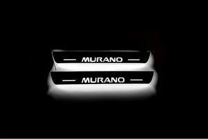 Illuminated LED Door Sill Tread Plates Nissan Murano III 2014+ With Murano Logo Nissan Led Door Sills opdesign