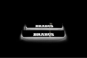 Mercedes GLE I 2015-2019 LED Door Sills Illuminated Scuff Brabus Logo Stainless Steel Entry Guards Door Sills decoinfabric