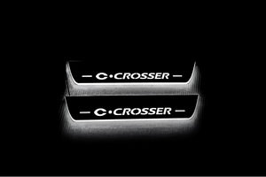 Illuminated LED Door Sill Tread Plates Citroen C-Crosser 2007-2012 With C-Crosser Logo Citroen Led Door Sills opdesign