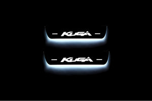 Illuminated LED Door Sill Tread Plates Ford Kuga II 2013-2020 With Kuga Logo Ford Led Door Sills opdesign