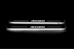 Illuminated LED Door Sill Tread Plates Honda Accord X 2018-2023 With Accord Logo Honda Led Door Sills opdesign