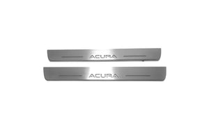 Illuminated LED Door Sill Tread Plates Acura MDX II 2006-2013 With Acura Logo Acura Led Door Sills opdesign