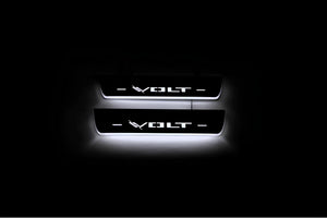 Illuminated LED Door Sill Tread Plates Chevrolet Volt I 2010-2015 With Volt Logo Chevrolet Led Door Sills opdesign
