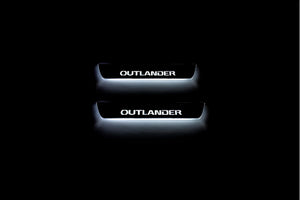 Illuminated LED Door Sill Tread Plates Mitsubishi Outlander III 2012-2021 With Outlander Logo Mitsubishi Led Door Sills opdesign