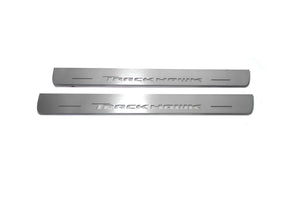 Illuminated LED Door Sill Tread Plates Jeep Grand Cherokee IV 2010-2021 With TrackHawk Logo Jeep Led Door Sills opdesign