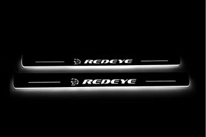 Illuminated LED Door Sill Tread Plates Dodge Charger 2023+ With Hellcat REDEYE Logo Dodge Led Door Sills opdesign