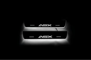 Illuminated LED Door Sill Tread Plates Mitsubishi ASX I 2010-2023 With ASX Logo Mitsubishi Led Door Sills opdesign