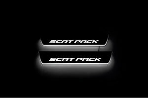 Illuminated LED Door Sill Tread Plates Dodge Charger 2011-2023 With Scat Pack Logo Dodge Led Door Sills opdesign