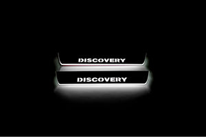 Illuminated LED Door Sill Tread Plates Land Rover Discovery IV 2009-2016 With Discovery Logo Land Rover Led Door Sills opdesign