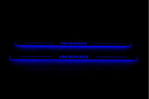 Illuminated LED Door Sill Tread Plates Toyota Avensis III 2009-2018 With Avensis Logo Toyota Led Door Sills opdesign