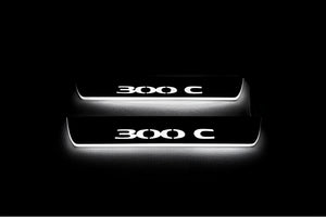 Illuminated LED Door Sill Tread Plates Chrysler 300C I 2005-2010 With 300C Logo Chrysler Led Door Sills opdesign