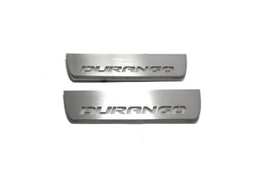 Illuminated LED Door Sill Tread Plates Dodge Durango III 2011+ With Durango Logo Dodge Led Door Sills opdesign
