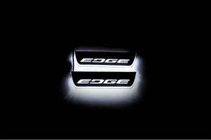 Illuminated LED Door Sill Tread Plates Ford Edge II 2015+ With ММММ Logo Ford Led Door Sills opdesign