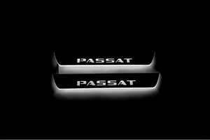 Illuminated LED Door Sill Tread Plates Volkswagen Passat B7 EU 2010-2015 With Passat Logo Volkswagen Led Door Sills opdesign