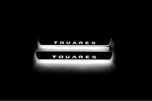 Illuminated LED Door Sill Tread Plates Volkswagen Touareg III 2018+ With Touareg Logo Volkswagen Led Door Sills opdesign