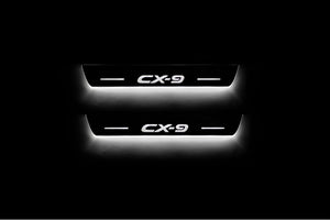 Illuminated LED Door Sill Tread Plates Mazda II 2016+ With CX-9 Logo Mazda Led Door Sills opdesign