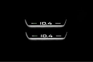 Illuminated LED Door Sill Tread Plates Volkswagen ID.4 2020+ With ID.4 Logo Volkswagen Led Door Sills opdesign