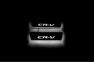 Illuminated LED Door Sill Tread Plates Honda CR-V V 2017-2023 With CR-V Logo Honda Led Door Sills opdesign