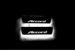 Illuminated LED Door Sill Tread Plates Honda Accord IX 2013-2018 With Accord Logo Honda Led Door Sills opdesign
